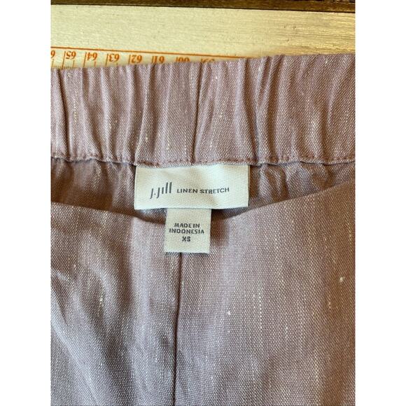 J.Jill XS Light Pink LINEN Blend Stretch Button Detail Slim Pants Boho Career - Picture 3 of 13